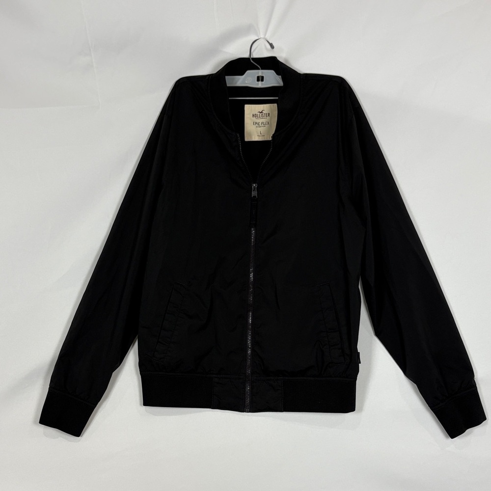Men's Black Zip-Up Jacket large